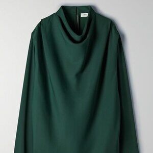 NWT Babaton Aviary Long-Sleeve Blouse in Green